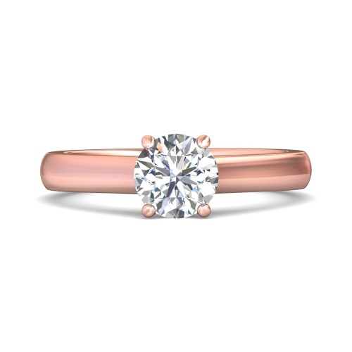 FlyerFit&reg; 18K Pink Gold Solitaire Engagement Ring