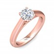FlyerFit® 18K Pink Gold Solitaire Engagement Ring