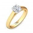 FlyerFit® 18K Yellow Gold Shank And White Gold Top Solitaire Engagement Ring