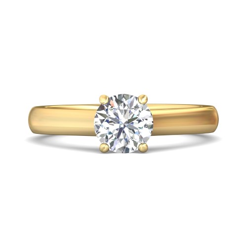FlyerFit&reg; 18K Yellow Gold Solitaire Engagement Ring