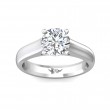 FlyerFit® 14K White Gold Solitaire Engagement Ring