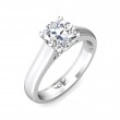 FlyerFit® 14K White Gold Solitaire Engagement Ring