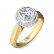 FlyerFit® 18K Yellow Gold Shank And White Gold Top Encore Engagement Ring