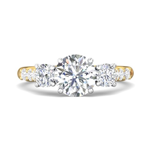 FlyerFit&reg; 18K Yellow Gold Shank And White Gold Top Encore Engagement Ring