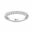 FlyerFit® 18K White Gold Shared Prong Wedding Band