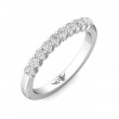 FlyerFit® 18K White Gold Shared Prong Wedding Band