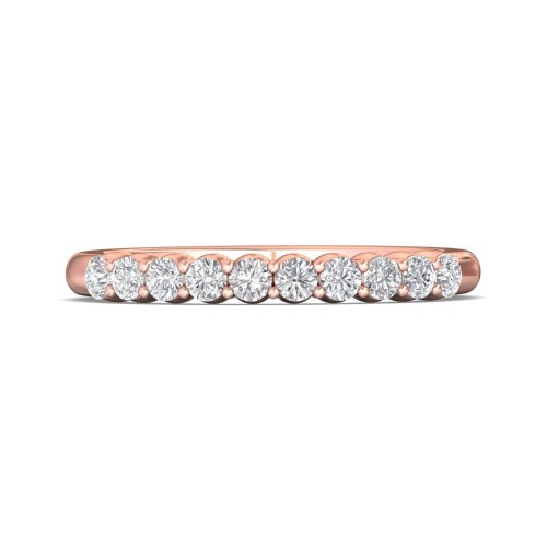 FlyerFit&reg; 18K Pink Gold Shared Prong Wedding Band