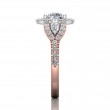 FlyerFit® 18K Pink Gold Shank And White Gold Top Encore Engagement Ring
