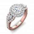 FlyerFit® 18K Pink Gold Shank And White Gold Top Encore Engagement Ring