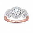 FlyerFit® 14K Pink Gold Shank And White Gold Top Encore Engagement Ring