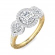 FlyerFit® 18K Yellow Gold Shank And White Gold Top Encore Engagement Ring