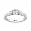 FlyerFit® 14K White Gold Three Stone Engagement Ring