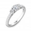 FlyerFit® 14K White Gold Three Stone Engagement Ring