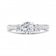 FlyerFit® 18K White Gold Three Stone Engagement Ring