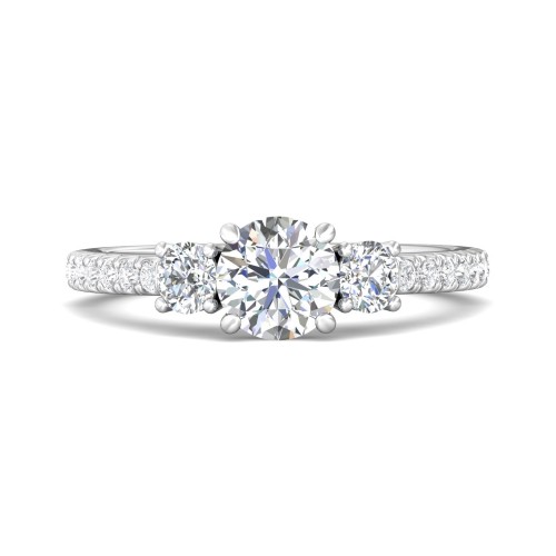FlyerFit&reg; Platinum Three Stone Engagement Ring