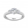 FlyerFit® 18K White Gold Three Stone Engagement Ring
