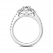 FlyerFit® 18K White Gold Three Stone Engagement Ring