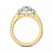 FlyerFit® 18K Yellow Gold Shank And White Gold Top Three Stone Engagement Ring