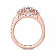 FlyerFit® 14K Pink Gold Three Stone Engagement Ring