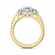 FlyerFit® 18K Yellow Gold Shank And White Gold Top Three Stone Engagement Ring