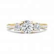 FlyerFit® 18K Yellow Gold Three Stone Engagement Ring
