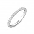FlyerFit® 18K White Gold Micropave Cutdown Wedding Band
