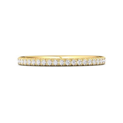 FlyerFit&reg; 18K Yellow Gold Micropave Cutdown Wedding Band