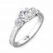 FlyerFit® Platinum Vintage Engagement Ring
