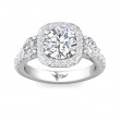 FlyerFit® 14K White Gold Three Stone Engagement Ring