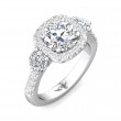 FlyerFit® 14K White Gold Three Stone Engagement Ring
