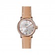Runwell 36MM Rose Gold Plated Case With A Silver Dial Watch On A Natural Leather Strap