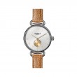 Canfield 38MM Watch With Silver Dial And Camel Leather Strap