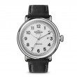 Runwell 45MM Watch With White Arabic Dial And Black Leather Strap