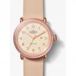 Detrola The Pinky 43MM Rose Gold Watch With Cream Dial And Blush Silicone Strap