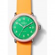 Detrola The Islander 43MM Watch With Green Dial And Orange Silicone Strap