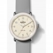 Detrola The Pine Knob 43MM Watch With Cream Dial And Gray Silicone Strap