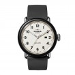 Detrola The Penguin 43MM Black Watch With Ivory Dial And Black Silicone Strap