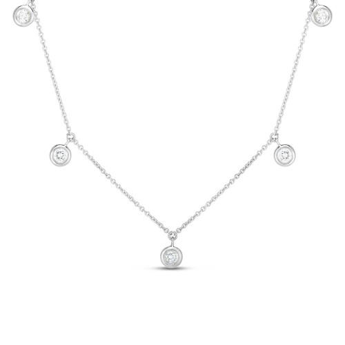 Roberto Coin 18K Five Diamond Drop Station Necklace