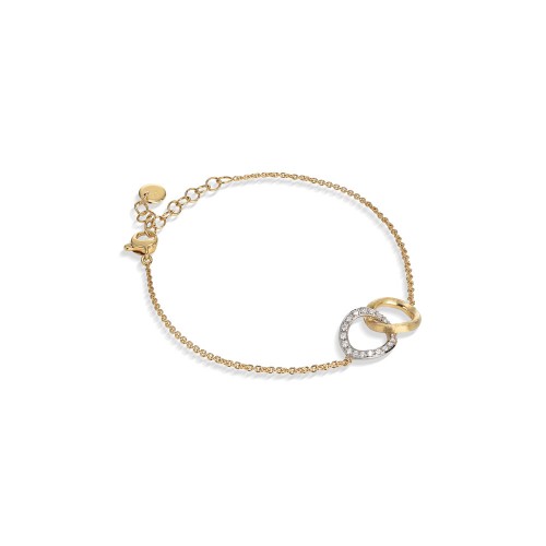 Delicati Gold & Diamond Round Link Bracelet
