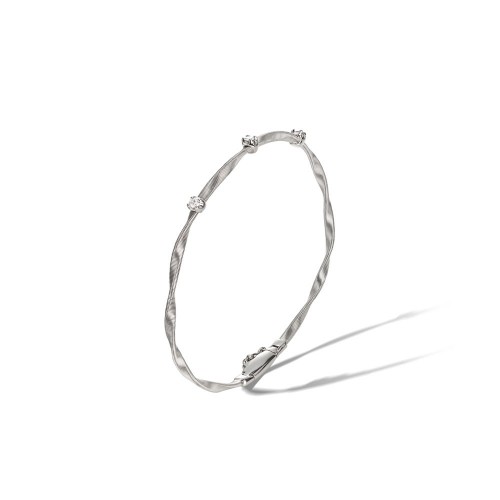 Marrakech White Gold and Diamond Stackable Bangle