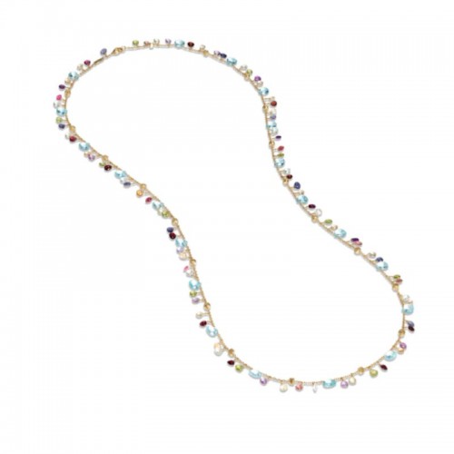 Paradise Blue Topaz and Mixed Gemstone Single Strand Necklace