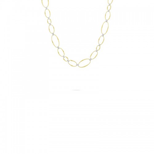 Marrakech Yellow Gold  Diamond Flat Link Collar Necklace