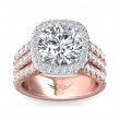 FlyerFit® 14K Pink Gold Shank And White Gold Top Encore Engagement Ring