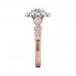 FlyerFit® 14K Pink Gold Shank And White Gold Top Channel and Shared Prong Engagement Ring