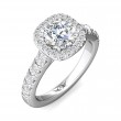 FlyerFit® Platinum Micropave Halo Engagement Ring