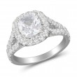 FlyerFit® 14K White Gold Split Shank Engagement Ring