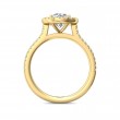 FlyerFit® 14K Yellow Gold Micropave Halo Engagement Ring
