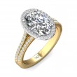 FlyerFit® 18K Yellow Gold Shank And White Gold Top Split Shank Engagement Ring