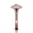 FlyerFit® 18K Pink Gold Split Shank Engagement Ring