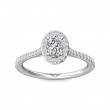 FlyerFit® 18K White Gold Micropave Halo Engagement Ring